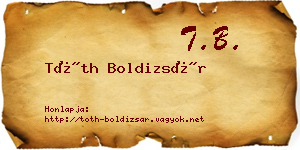 Tóth Boldizsár névjegykártya